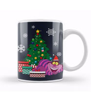 Cheshire Cat Around The Christmas Tree Wonderland Kupa Bardak Porselen