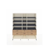 Hyperion Dolap 12 Raflı 6 Çekmeceli  220x44x243 Aytaşı-Antrasit/Çam