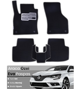 Renault Megane 4 Sedan (2016-2025) Uyumlu EVA Paspas Tam Set–Araca Özel Tasarım,Kolay Montaj