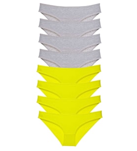 Mulvxbrf Brf02 8 Adet Süper Eko Set Likralı Kadın Slip Külot Sarı Gri (Mulvix)