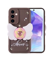 Samsung Galaxy A35 Uyumlu Kılıf Kamera Korumalı Figür Tasarımlı Zore Kapya Kapak (Koyu Kahve)