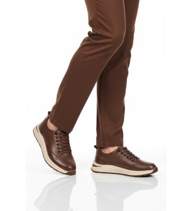 Ayakmod Premium Lacivert Hakiki Deri Erkek Casual Ayakkabı 3003 M (KAHVE)