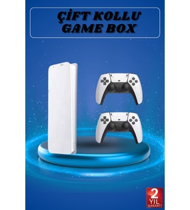 3D Çift Oyun Kollu 4K HD Ekran Nostaljik 20.000 Oyunlu Beyaz Game Box