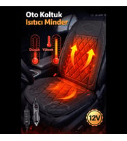 Araç İçi Koltuk Isıtıcısı Oto Isıtmalı Koltuk Minderi Çakmaklık Girişli Isı Ayarlı Siyah 12V 1 Adet