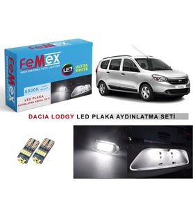 Dacia Lodgy LED Plaka Aydınlatma Ampul Seti FEMEX Parlak Beyaz
