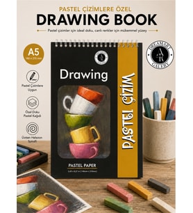 DreamArt Galery A5 Pastel Çizim Defteri 230 gr Velur (Velour) Ivory Kağıt 24 Yaprak Üstten Spiralli