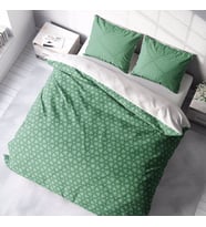 MonoHome Green Pattern 3D Pamuk Saten Çift Kişilik Nevresim Takımı (Karışık)