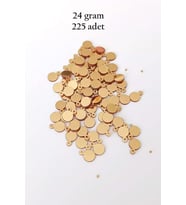 Oya Abiye Bileklik Kolye Pleksi Metalik Plastik Pul Altın Renk 24 gram 225 adet - BNC553