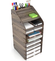 Tower Ofis Masaüstü Organizer 10 Kat Letter A4 Evrak Rafı (Ceviz)