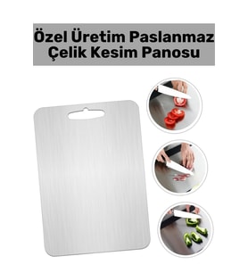 Premium Yüksek Kaliteli Paslanmaz Çelik Dayanıklı Hijyenik Kaymaz Yüzey Mutfak Sebze Et Kesme Panosu