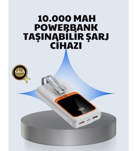 Kompakt 10000 Mah – Dijital Göstergeli, Type-C Lightning Uyumlu - Lisinya