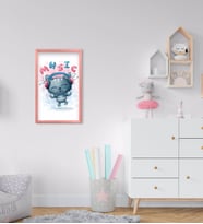 BK Home Sevimli Kedi Tasarımlı Dekoratif Pembe Ahşap Çerçeveli Çocuk Odası Tablo-5