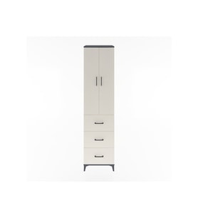 Hyperion Dolap 4 Raflı 3 Çekmeceli 2 Kapaklı 60x44x243 Antrasit-Aytaşı