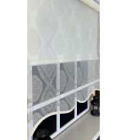 StorBurada Çift Mekanizmalı Ekru Damask Tül & Ekru Stor Perde STB45240-V108