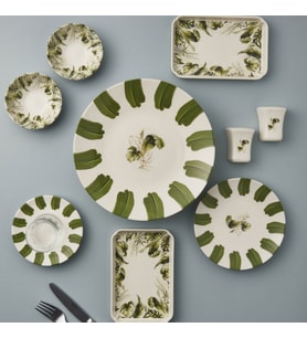 GÜRAL PORSELEN Camelia 30 Parça 6 Kişilik Bone Kahvaltı Takımı - 3000