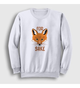 Presmono Unisex Beyaz For Fox Sake Tilki Sweatshirt 401051tt (Beyaz)