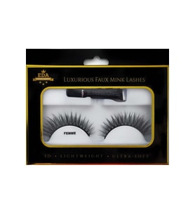 EDA LUXURY BEAUTY Ultra Natürel Vegan Mink 3d Takma Kirpik Lüks Doğal Günlük Orta Boy Hacimli Cat Eye Seti E12