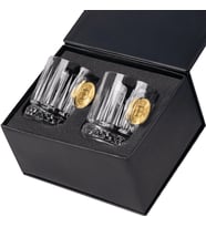 Bitcoin Madeni Para Hediyelik Özel Kristal Lüks 2’li Viski Bardağı Set 355cc