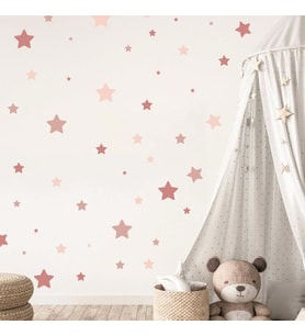 Yıldız Etiket 130 Parça Duvar Çıkartması Bebek Odası için Pembe Set Minimalist Duvar Modaya Uygun Çıkartmaları (Karışık)