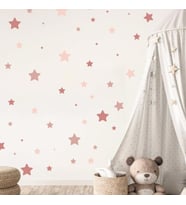 Yıldız Etiket 130 Parça Duvar Çıkartması Bebek Odası için Pembe Set Minimalist Duvar Modaya Uygun Çıkartmaları (Karışık)