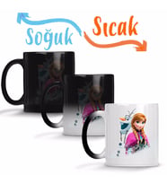 Elsa Anna Olaf Frozen Kristoff Sihirli Kupa Bardak Porselen