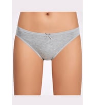 Likralı Fiyonklu Kadın Bikini Külot   10 Adet (Gri)