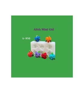 Altılı Mini Gül Silikon Kalıp (S950)