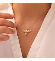925 Ayar Gümüş Anka Kuşu  Kolye (Gold)