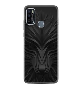 Infinix Hot 9 Play Kılıf Resimli Desenli Baskılı Silikon Kılıf Black Fox 1325