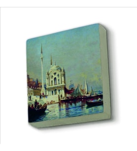 Ortaköy Camii (A. P. Bogolyubov, 1860’lar) Baskılı Doğaltaş  Magnet(KRT-038)