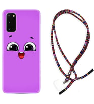 Samsung A02S A03S A10 A12 A13 A21S A22 Kılıf Boyun Asklı Rasta Silikon Purple Sweety 1717
