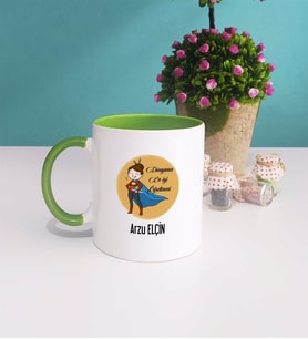 Öğretmenler Günü Hediyesi Kupa Bardak Yeşil