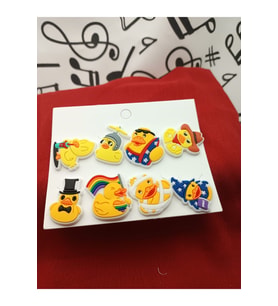 Ördek Duck Desen Terlik Süsü Jibbitz Aksesuarı 8 Adet (Çok Renkli)