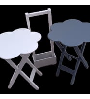 Zigon Çanta 90101 Papatya  Model 2li Tk Ahşap MDF Beyaz-Gri Renk Uyum El Yapım
