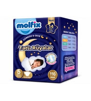 Molfix Tatlı Rüyalar Bebek Bezi 5 Beden 11-18 KG Junior 116 Adet Ekonomik Fırsat Pk