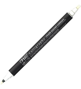 Zig Calligraphy Chalk Pastel Çift Uçlu Kaligrafi Kalemi PASTEL BEYAZ 