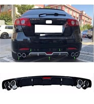 Chevrolet Lacetti HB Siyah Difüzör 4 Krom Egzoz Görünümlü Difizör Arka Ek Body Kit 2004 - 2013