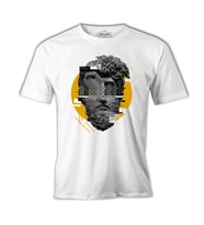 Sculpture Head in Wavy Style Beyaz Erkek Tshirt