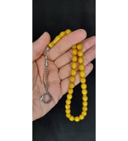 ÇUBUK KEHRİBAR TESBİH SARI RENK BEYZİ KESİM T-377 (Çok Renkli)