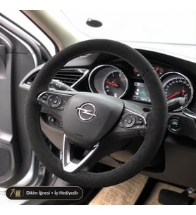 Opel Crossland Direksiyon Kılıfı Alcantara Süet Monza Black Serisi Siyah 2017-2024