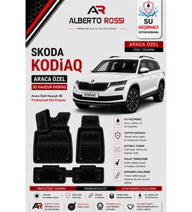 SKODA KODİAQ 2024 - 2026 Araca Özel Kauçuk 3D Profesyonel Oto Paspası