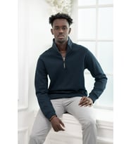 Regular Fit Biyeli Fermuarlı Dik Yaka Armürlü Pamuklu Sweatshirt