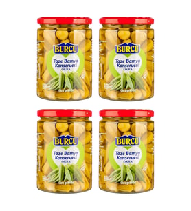 Burcu Taze Bamya Konservesi 550 gr Cam x 4 Adet