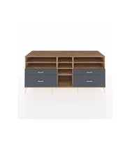 Kronos Konsol 7 Raflı 4 Çekmeceli  220x59x99 Çam-Çam/Antrasit