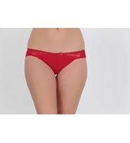 Arkası Full Dantelli Düşük Bel Slim Külot Kırmızı