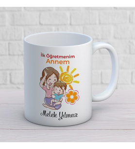 Anneler Gününe Özel Hediye Seramik Beyaz Kupa Bardak  1 Adet