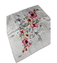 Emilya Rayon Çiçek Desenli Şal Eşarp 90x90 cm (Gül Kurusu)
