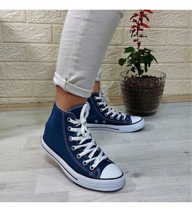Fiyra 555 Kot Mavi Uzun Unisex Sneaker Keten Spor Ayakkabı