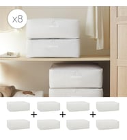Home Wave 8'li Büyük Boy Gri Pötikare Baza Altı Hurç Set 62 x 46 x 22 cm