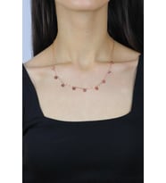 Pullu Rose Gümüş Kolye 7269
